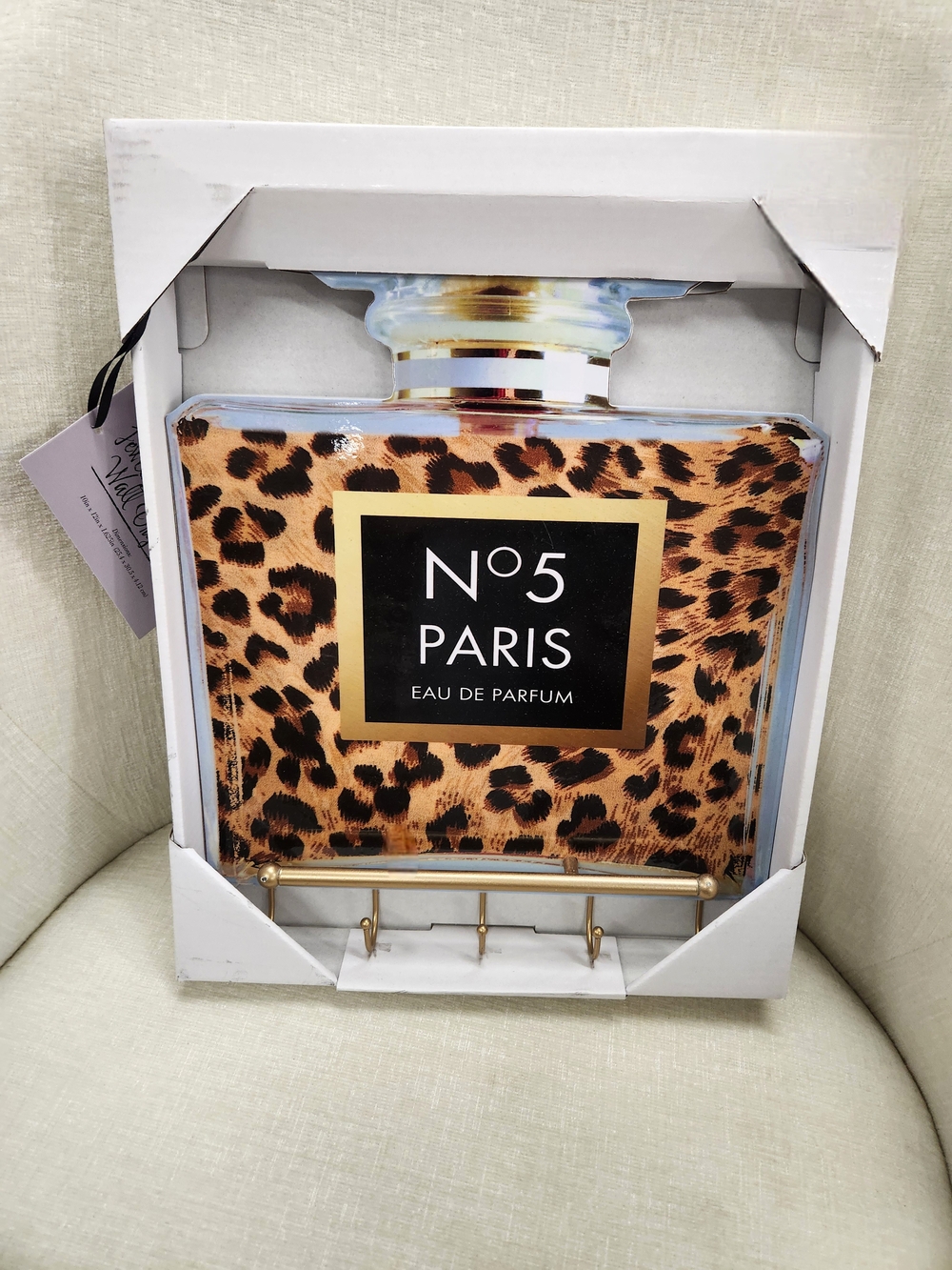 No.5 Paris Leopard Print Wall Hook Rack Jewelry & Accecory/Towels Wall Arganizor - Picture 4 of 8